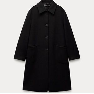 Zara manteco wool straight cut coat